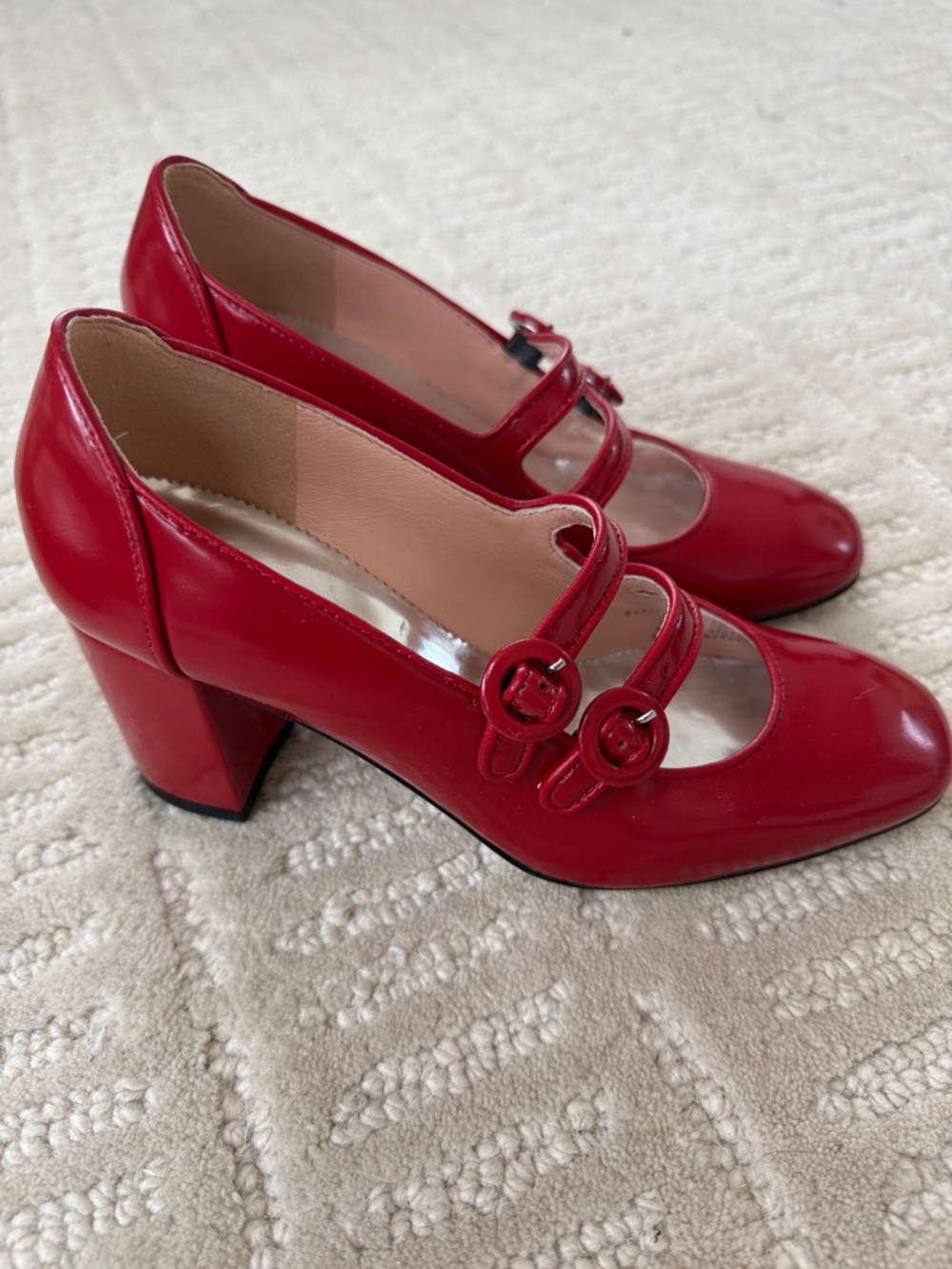 LIKE NEW! JCrew Italian Spazzolato Mary Jane Double Strap Maisie Block Heel Pump